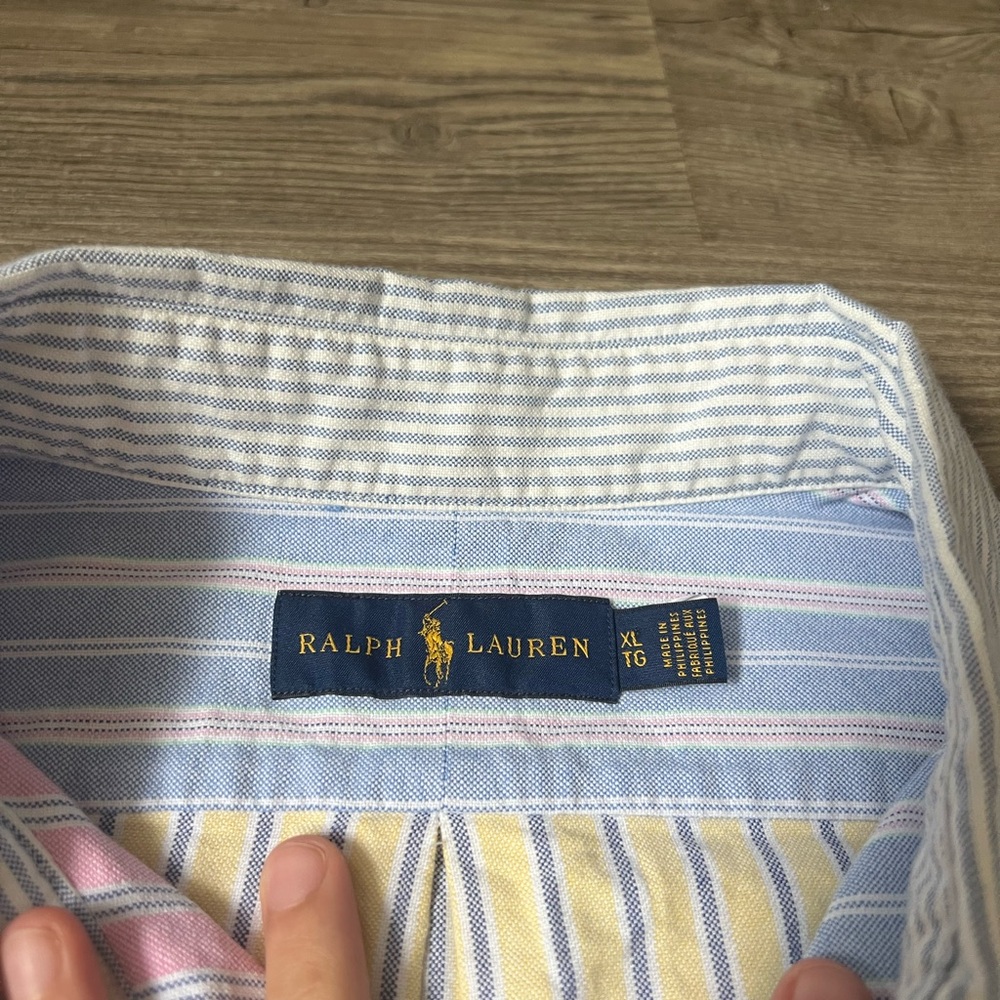 NWT Mens Ralph Lauren Multi Color Striped Button Down Oxford Shirt Sz XL - Picture 3 of 9